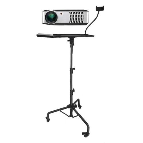 2 in 1 Projector Laptop Tripod Portable Projector Stand With Mobile Phone Holder & Lockable Wheels | Adjustable Floor Stand for Meetings, Presentations, and Home Cinema