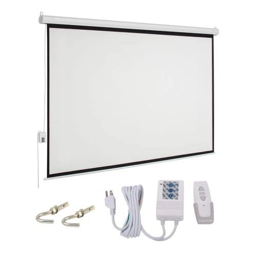 84" Electric Projector Screen Matte White With Remote Control 4:3 (171cm x 128cm) | Motorized Projection Screen | Ideal for Office, School, and Home Cinema