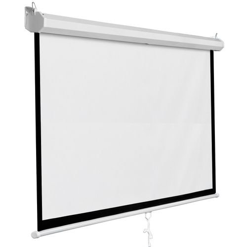 84" Manual Pull Down Projector Screen 16:9 (186x105cm) | Smooth Matte White | Wall & Ceiling Mount | Home Cinema, Office, Classroom Kenya