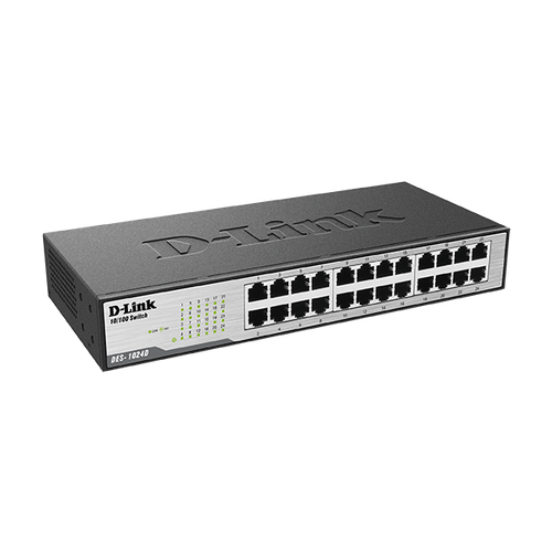 D-Link DES-1024D/E 24-Port Fast Ethernet Unmanaged Desktop Switch | Plug & Play Network Solution | Reliable Connectivity | Fanless Silent Operation