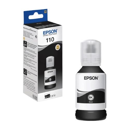 Epson 110XL EcoTank Pigment Black Ink | High-Yield Refillable Ink Bottle | Crisp, Durable Prints | Genuine Epson Consumable