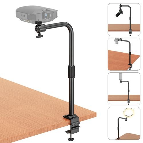 Flexible 360 Degrees Table Mount Holder For Projectors | Universal Adjustable Stand | Secure Desktop Clamp | Versatile Viewing Angles