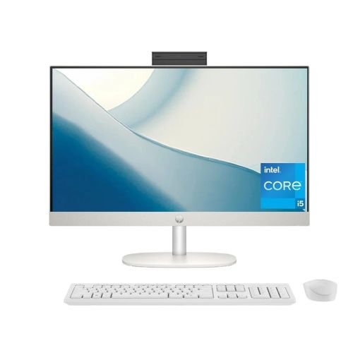 HP All-in-One 24-cr0123nh PC | Intel Core i5 1335U | 8GB DDR4 RAM | 512GB SSD | 23.8-inch FHD Display | HP 125 Wired Keyboard & Mouse | FreeDOS
