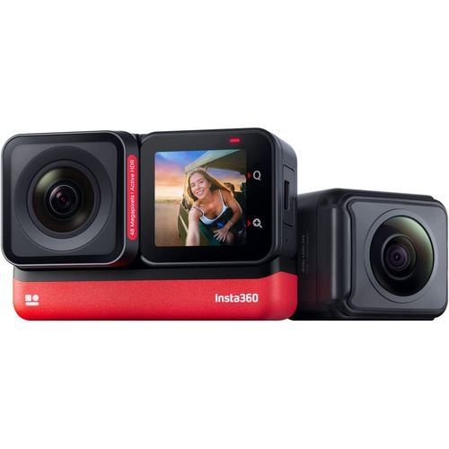 Insta360 ONE RS Twin Edition | Waterproof Action & 360 Camera | 4K 60fps, 5.7K 360, Interchangeable Lenses, FlowState Stabilization, 48MP Photo, Active HDR, AI Editing, Invisible Selfie Stick