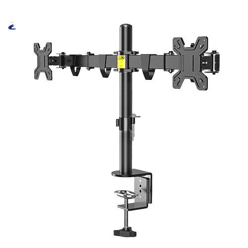 KLC DW220-J 405mm Height Dual Arm Monitor Mount Clamp | Flexible Workspace Solution | Dual Monitor Support | 360° Swivel
