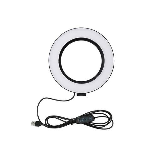 LED Ring Light 6-inch Desktop Selfie Ring Light | Adjustable Brightness | Portable Lighting Solution | Ideal for Video Calls & Content Creation