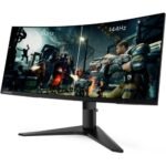 Lenovo G34w-30 34" UWQHD Curved Gaming Monitor | 3440x1440 | 1500R Curvature | 144Hz Refresh Rate | HDMI & DP | Integrated Speakers | Tilt/Height Adjustable Stand | Raven Black