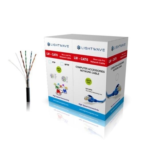 Light Wave Cat6 FTP 305M Roll Network Cable | High-Speed Shielded Data Transmission | 305 Meter Bulk Roll | Gigabit Network Performance