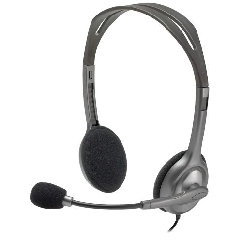 Logitech H111 Pin Stereo Headset | Versatile 3.5mm Audio | Clear Communication | Adjustable Microphone