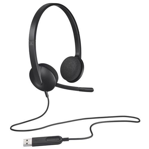 Logitech H340 USB Computer Headset | Digital Stereo Audio | Plug-and-Play USB Connection | Lightweight Design | Noise-Cancelling Microphone