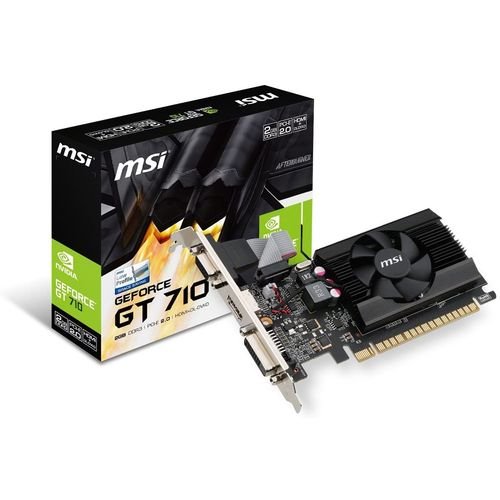 NVIDIA GeForce GT 710 2GB DDR3 64-Bit PCI-E 2.0 Dedicated Graphics Card | Low Profile | Multi Monitor Support | Reliable GPU for Office & Multimedia