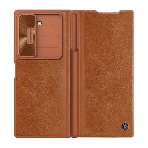 Nillkin Qin Pro Leather Case for Galaxy Z Fold 6 with Hinge Protection | Premium Genuine Leather | Magnetic Cover | Wireless Charging Compatible | Luxury Protective Folio