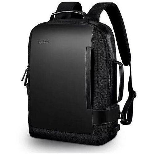 Omaya 15.6" Black Leather Backpack | Premium Laptop Bag | Stylish, Professional, & Secure | Business & Travel Ready