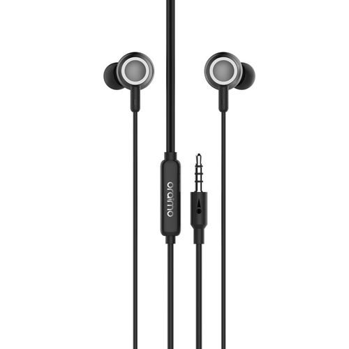 Oraimo OEP-E37 Wired Earphones Dark Chrome | Deep Bass Stereo Sound | Ergonomic In-Ear Design | Universal Compatibility