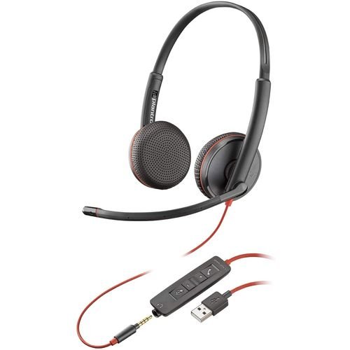 Plantronics Blackwire C3225 USB-A Mono On-Ear Wired Headset | HD Audio | Noise-Cancelling Microphone | All-Day Comfort | Optimized for Business Communications