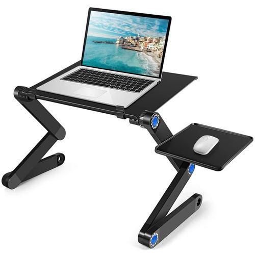 Portable Laptop Desk Adjustable Multi-Angle Laptop Stand with Mouse Pad | Ergonomic Bed Table | Lightweight & Foldable | Ventilated Design
