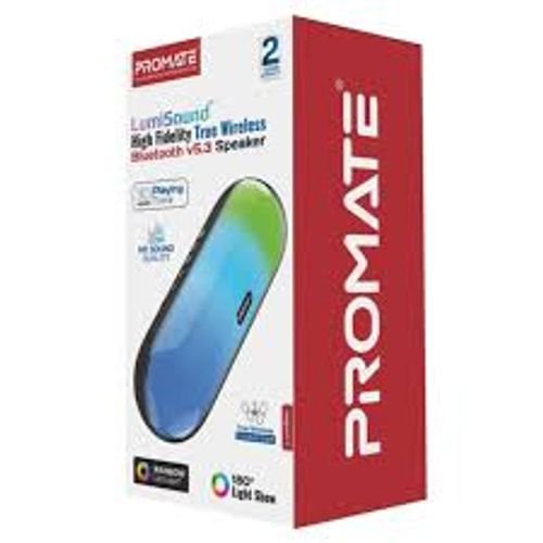 Promate Lumibar Lumisound True Wireless Bluetooth Speaker | Ambient RGB LED Light Bar | Stereo Sound | TWS Pairing | USB-C Rechargeable