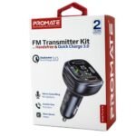 Promate SmarTune-4 FM Transmitter Kit With Handsfree & Quick Charge | Wireless Car FM Transmitter | Dual USB Fast Charging | Bluetooth Handsfree Calling | Audio Streaming | Kenya - Image 2
