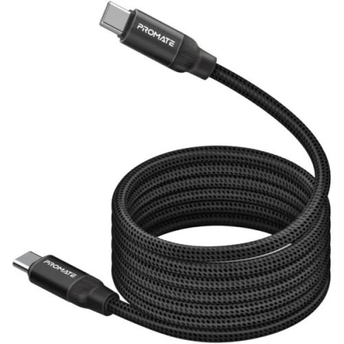Promate Springy Magnetic Self-Organizing Cable 60W 1.2M | Fast Charging USB-C Cable | Tangle-Free Magnetic Design | Durable Braided Build | Smart Cable Management