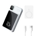 S-TEK Wireless Magnetic Portable Power Bank With Smart LED Display | Fast Charging | 10000mAh Capacity | Magnetic Wireless Charging | Multi-Device