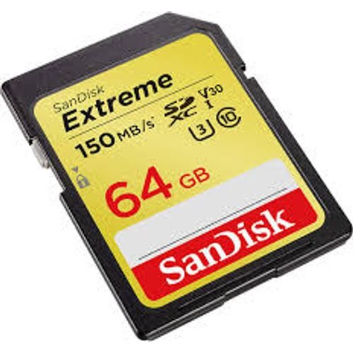 SanDisk Extreme 64GB SDXC UHS-I Card for Camera | 150MB/s Read | 60MB/s Write | 4K UHD Video | Durable & Fast Storage