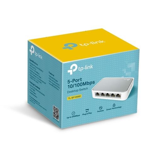 TP-Link TL-SF1005D 5-Port 10/100 Mbps Desktop Switch | Plug & Play | Desktop Ethernet Switch | Energy-Efficient | Durable Design