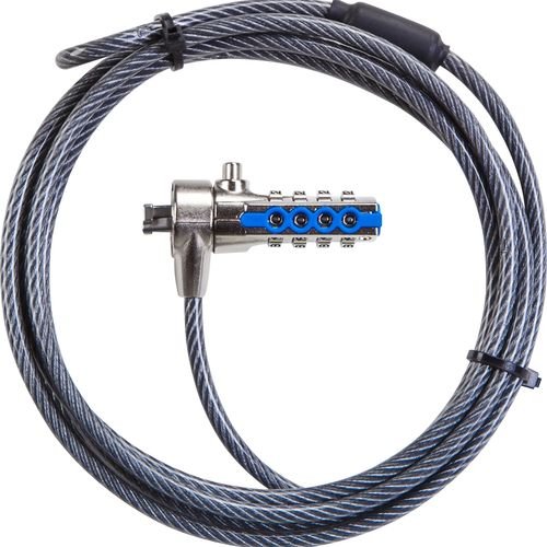 Targus DEFCON T-Lock Combination Cable Laptop Lock | Security for Laptops & Devices | 2m Steel Cable | Resettable 4-Digit Combination | Universal Compatibility