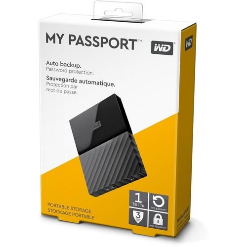 WD My Passport USB 3.0 External Portable Hard Disk 1TB (1000GB) Black | Secure Storage | High-Speed Transfer | Portable Backup Solution Kenya